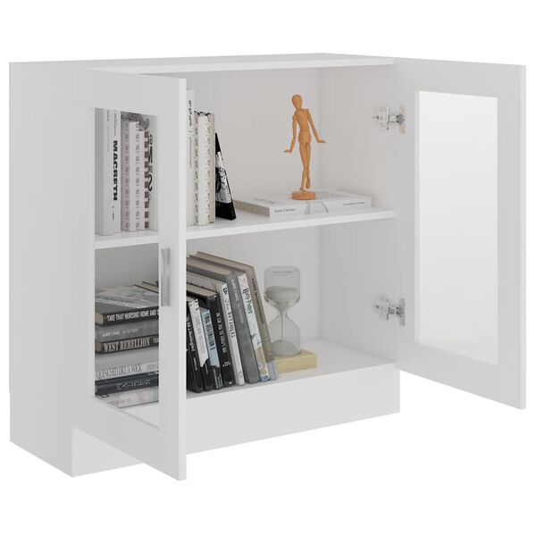 vidaXL Vitrina de madera contrachapada blanco 82,5x30,5x80 cm