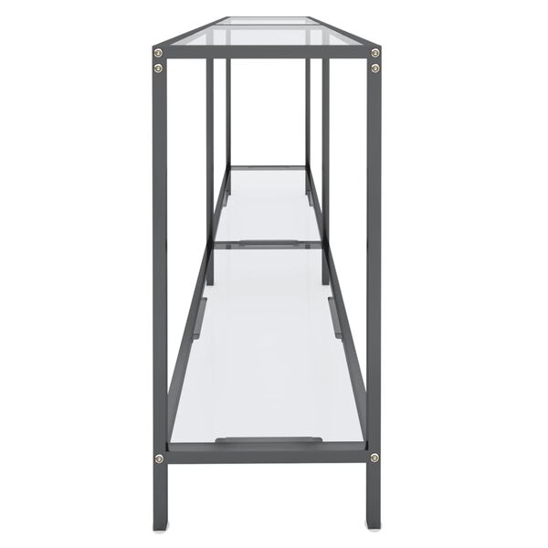 vidaXL Mesa consola vidrio templado transparente 160x35x75,5 cm