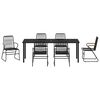 vidaXL Conjunto de Comedor de Jard&iacute;n 7 pcs Negro