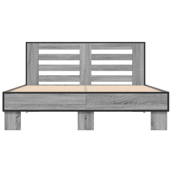 vidaXL Estructura cama madera ingenier&iacute;a metal gris Sonoma 120x200 cm