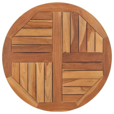vidaXL Superficie de mesa redonda madera maciza de teca 2,5 cm 70 cm