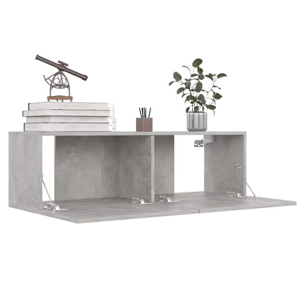 vidaXL Set de muebles de sal&oacute;n 4 pzas madera ingenier&iacute;a gris hormig&oacute;n