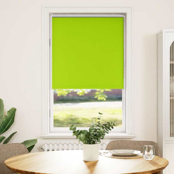 vidaXL Estor Enrollable Opaco hojas verde 75x150 cm Tela Ancho 70,7 cm