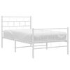 vidaXL Estructura cama sin colch&oacute;n con estribo metal blanco 90x200 cm