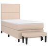 vidaXL Cama box spring con colch&oacute;n cuero sint&eacute;tico capuchino 100x200cm
