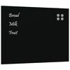 vidaXL Pizarra magn&eacute;tica de pared vidrio templado negro 80x60 cm