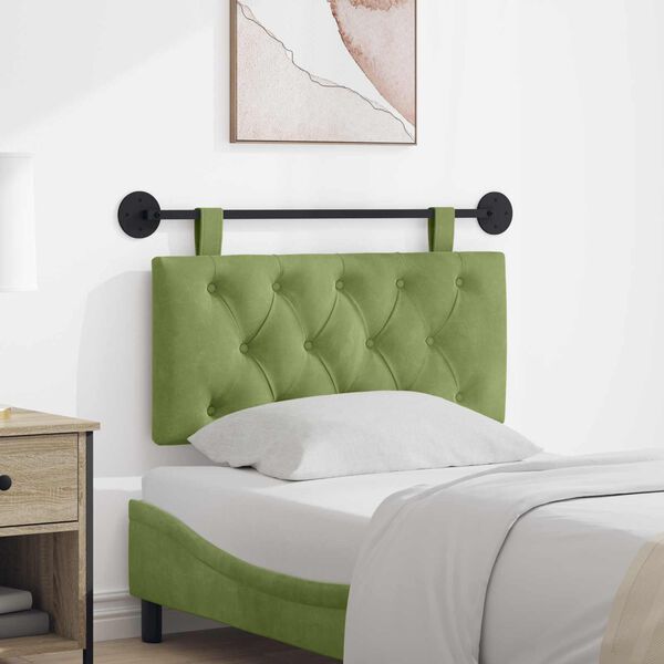 vidaXL Cabecera Colgante Verde claro 90 x 55 x 7 cm Terciopelo