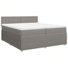 vidaXL Cama box spring con colch&oacute;n tela gris taupe 200x200 cm