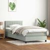 vidaXL Cama box spring con colch&oacute;n terciopelo gris claro 90x210 cm