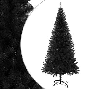 vidaXL &Aacute;rbol de Navidad artificial con soporte PVC negro 210 cm