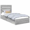 vidaXL Cama con almacenamiento con caj&oacute;n Gris Sonoma 90 x 190 cm