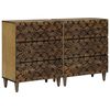 vidaXL Aparador 2 pcs Marr&oacute;n 60 x 33,5 x 75 cm Madera de mango maciza