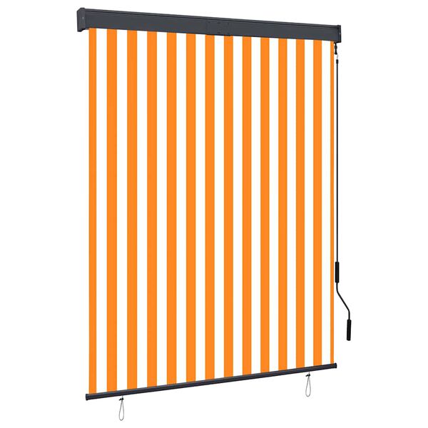 vidaXL Estor enrollable de exterior blanco y naranja 140x250 cm
