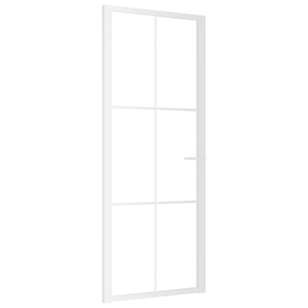 vidaXL Puerta interior vidrio EGS y aluminio blanco 83x201,5 cm