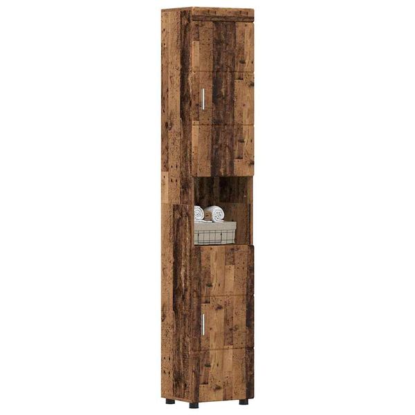 vidaXL Juego de Muebles de Ba&ntilde;o TULUM Madera vieja 37 x 31,5 x 203 cm