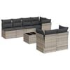 vidaXL Set de sof&aacute;s de jard&iacute;n 8 pzas y cojines rat&aacute;n sint&eacute;tico gris