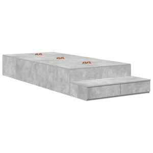vidaXL Cama con almacenamiento con caj&oacute;n Gris Concreto 75 cm