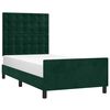 vidaXL Estructura de cama sin colch&oacute;n terciopelo verde oscuro 80x200cm