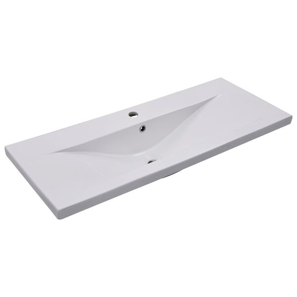 vidaXL Lavabo encastrado de cerámica blanco 101x39,5x18,5 cm