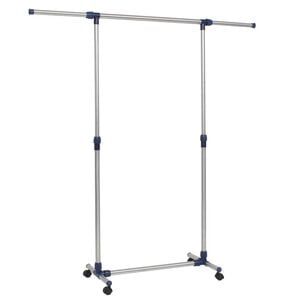 vidaXL Perchero ajustable acero inoxidable 165x44x150 cm plateado
