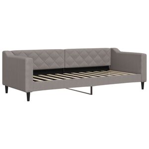 vidaXL Sof&aacute; cama sin colch&oacute;n tela gris taupe 80x200 cm