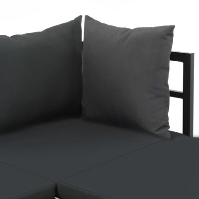vidaXL Juego de sofás de esquina 2 piezas con cojines aluminio WPC
