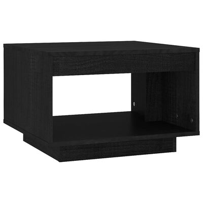 vidaXL Mesa de centro de madera maciza de pino negro 50x50x33,5 cm