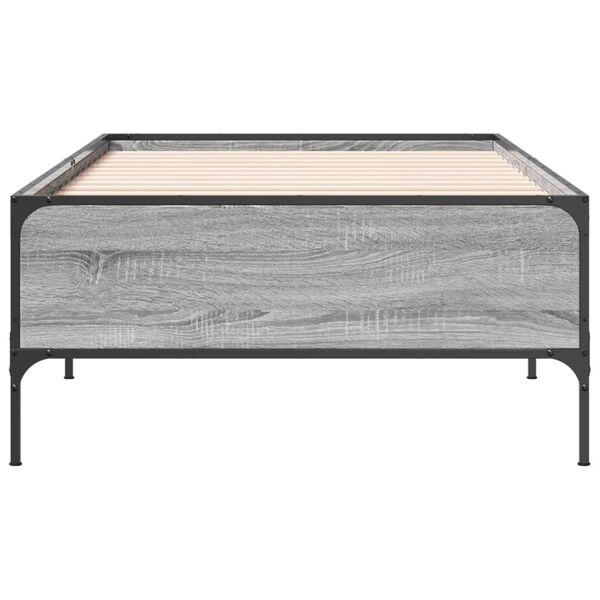 vidaXL Estructura cama madera ingenier&iacute;a metal gris Sonoma 75x190 cm