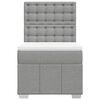 vidaXL Cama box spring con colch&oacute;n tela gris claro 90x190 cm