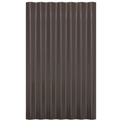 vidaXL Paneles de tejado 12 unidades acero recubierto marrón 60x36 cm