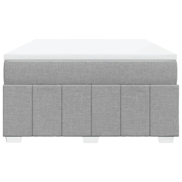 vidaXL Cama box spring con colch&oacute;n tela gris claro 140x190 cm