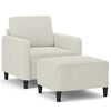 vidaXL Sill&oacute;n con taburete terciopelo crema 60 cm