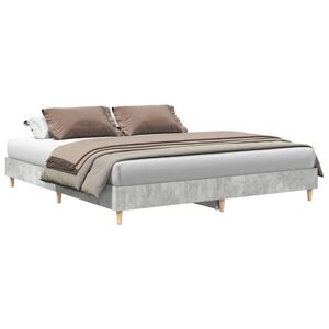 vidaXL Estructura de cama sin colch&oacute;n gris hormig&oacute;n 200x200 cm