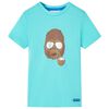 Camiseta infantil de manga corta color aguamarina 128