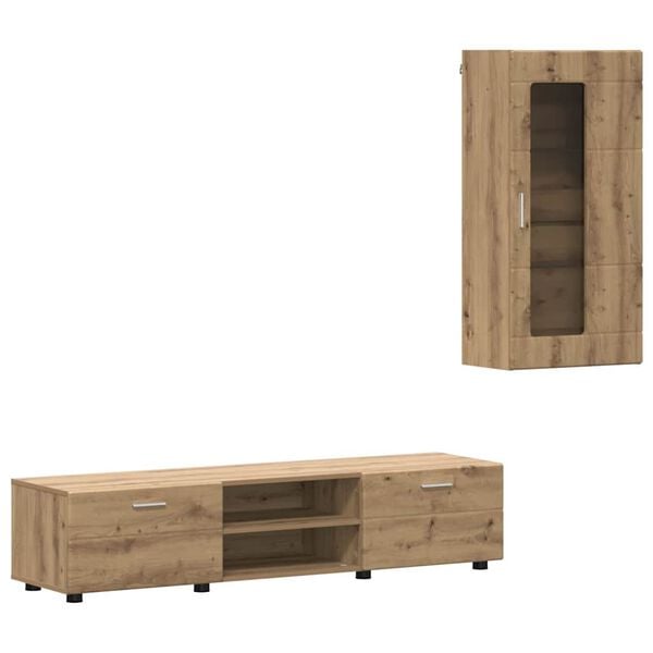 vidaXL Conjunto de mueble de TV con caj&oacute;n FLORIN Roble artesanal
