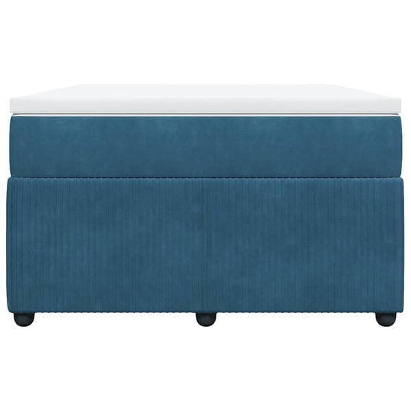 vidaXL Cama box spring con colch&oacute;n terciopelo azul oscuro 120x200 cm