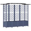 vidaXL Cama elevada con trellis y techo Gris 204 x 40 x 141 cm PP