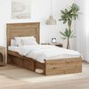 vidaXL Estructura de cama con cabecera Roble Artesanal 90 x 190 cm