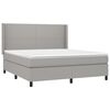 vidaXL Cama box spring con colch&oacute;n tela gris claro 180x200 cm