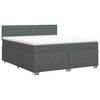 vidaXL Cama box spring con colch&oacute;n Gris oscuro 140 x 190 cm Tela
