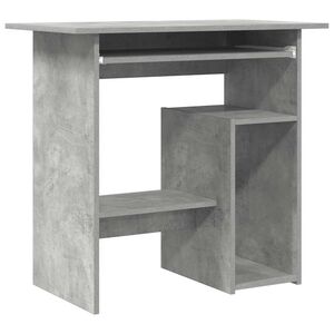 vidaXL Escritorio de madera contrachapada gris hormig&oacute;n 80x45x74 cm