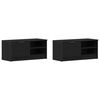 vidaXL Gabinete de TV 2 pcs Roble Negro 80 x 35 x 36,5 cm