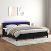 vidaXL Cama box spring colch&oacute;n y LED terciopelo negro 200x200 cm
