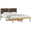 vidaXL Estructura de Cama con Cabecera Tapizada Blanco lavado y topo