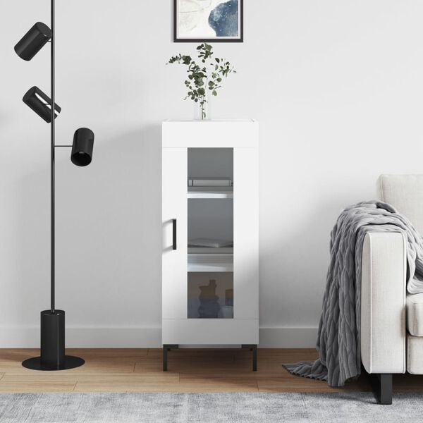 vidaXL Aparador madera de ingenier&iacute;a blanco 34,5x34x90 cm