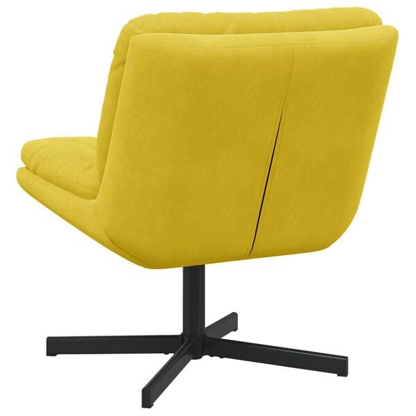 vidaXL Sill&oacute;n Relax giratorio Amarillo 63 x 75 x 76 cm Terciopelo