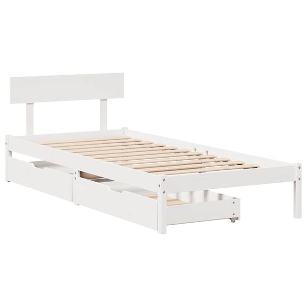 vidaXL Estructura de cama sin colchón madera de pino blanca 90x200 cm