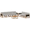 vidaXL Conjunto de sof&aacute;s de exterior 8 pcs Natural y Gris Claro