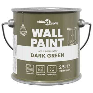 vidaXL Pintura de pared Verde 2,5 L Impresi&oacute;n en pared