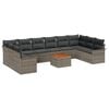 vidaXL Conjunto de sof&aacute;s de jard&iacute;n 11 uds. Gris rat&aacute;n sint&eacute;tico